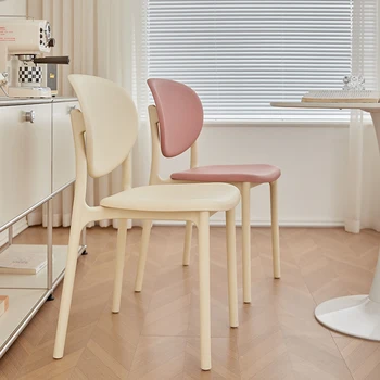 Штабелируемые обеденные стулья для патио Пластиковый Дизайнерский Туалетный столик Обеденный стул Желтый Гостиная Cadeira Современная мебель A2