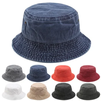 Материал для стирки, однотонная складная женская рыбацкая шляпа, весна-осень, солнцезащитная кепка с плоским верхом, рыболовная шляпа