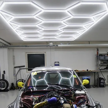 Шестиугольная светодиодная лампа Супер Яркая Сотовая лампа для детализации автомобиля Рабочие фары Деформируемый светодиодный вкладыш для мастерской по ремонту автомобилей