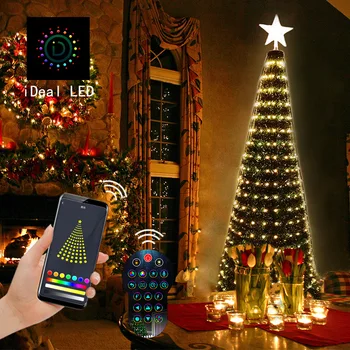 Сделай САМ, умные гирлянды для рождественской елки, приложение, гирлянды с дистанционным управлением для окна спальни, украшение рождественской вечеринки Navidad