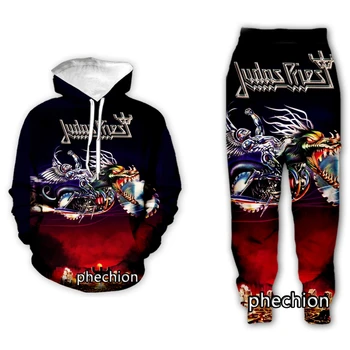 phechion Новая мужская/Женская рок-группа Judas Priest с 3D-принтом, модная толстовка с длинным рукавом, толстовки, спортивные Длинные брюки Z70
