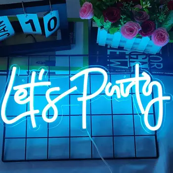 Вывеска Let's Party Светодиодные неоновые вывески Свадебная вечеринка и бар Магазин Клуб паб Выпускной USB Лампы Украшения