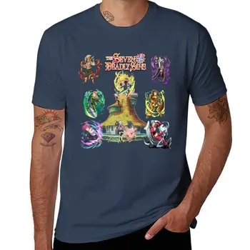 Новые семь смертных грехов С Ястребом и Лиз, футболка с аниме, графические футболки, графическая футболка, мужская одежда