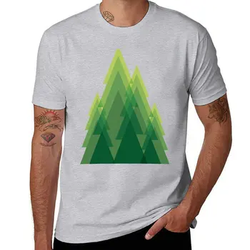 Новая футболка с геометрическими горами и деревьями, одежда для хиппи, короткие футболки оверсайз, футболки оверсайз для мужчин