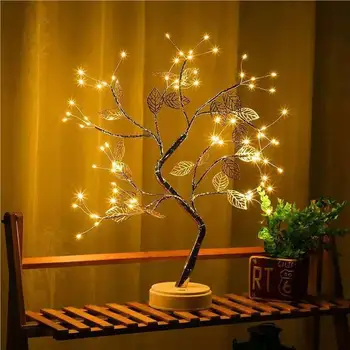 Настольная лампа Листья дерева Бонсай Ночник Аксессуар для освещения Спальни