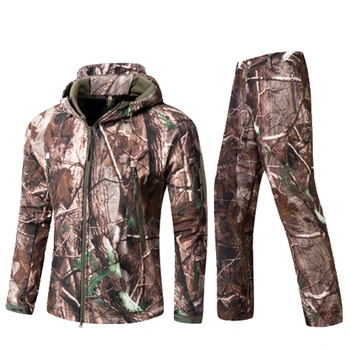 Тактический комплект камуфляжной куртки Softshell, мужская армейская ветровка, комплект одежды для охоты, военная флисовая куртка на открытом воздухе, снаряжение TAD