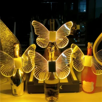 Перезаряжаемые крылья бабочки, светодиодная стробоскопическая палочка, бутылка шампанского, Бенгальский огонь, мигающая светодиодная подсветка для оформления бара и вечеринки
