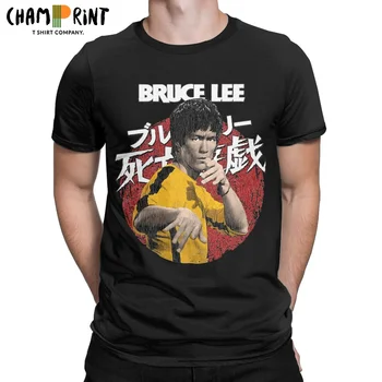 Мужская футболка с Брюсом Ли Game Of Death, одежда из 100% хлопка, винтажная футболка с коротким рукавом и круглым воротом, классические футболки