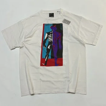 23SS Saint Summer, мужская уличная винтажная футболка с коротким рукавом и промытым принтом