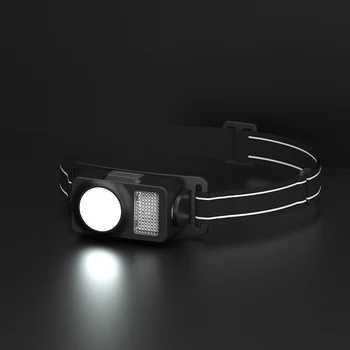 Головной фонарь LED COB Type-C USB перезаряжаемый 500 мАч Наружная фара 245ЛМ с двойным источником света для кемпинга, пеших прогулок и приключений