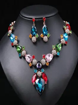 Красочный набор ожерелий Цепочка для женского свитера Цепочка для ключиц Модные аксессуары из сплава
