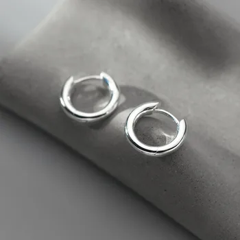 Серьги-кольца из серебра 925 пробы для женщин и девочек, элегантные свадебные украшения в стиле панк, подарок e774