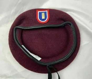 82-я воздушно-десантная дивизия армии США Шерстяной Пурпурно-красный берет офицерского звания младшего лейтенанта Всех размеров