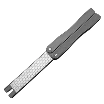 Точилка для кухонных ножей 3 в 1 Карманный шлифовальный камень Портативная точилка для шлифовальных ножей Складная двусторонняя точилка