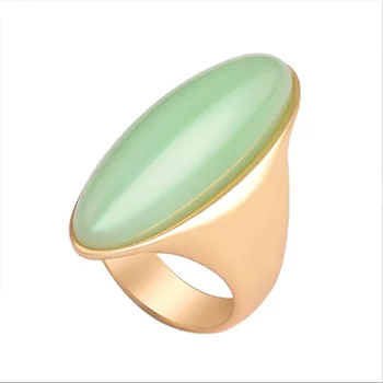 Новые поступления Grier Большое кольцо с синим камнем Для женщин Золотого цвета Для помолвки Овальные кольца с зеленым камнем Модные украшения Лучший подарок