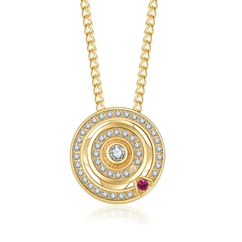 Модное вращающееся ожерелье из циркона, ожерелье с компасом из нержавеющей стали, цепочка для ключиц для женщин
