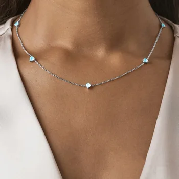 Самое продаваемое ожерелье из стерлингового серебра S925 пробы с тремя сердцами и лунным камнем, Женские универсальные роскошные Изысканные ювелирные изделия