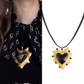 Ожерелье с подвеской в виде преувеличенного Сердца, Простые Ожерелья-ошейники Y2K, Ювелирные изделия 40 ГБ