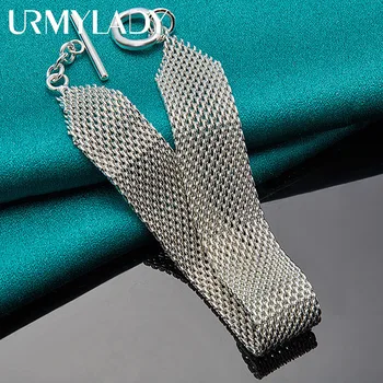 URMYLADY Браслет-цепочка из стерлингового серебра 925 пробы для женщин Модные украшения для свадебной вечеринки