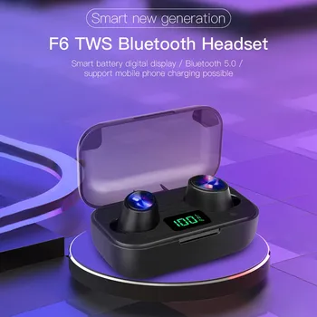 Беспроводные наушники F6 5.0 Bluetooth-наушники Hi-Fi без потерь звука, спортивные мини-наушники TWS для смартфонов