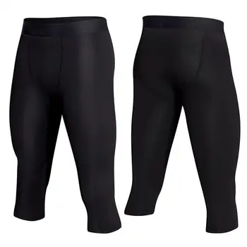 Мужские футболки, компрессионные штаны для бега, колготки, мужские спортивные леггинсы, Спортивная одежда для фитнеса, брюки 3/4, штаны для тренировок в тренажерном зале, Обтягивающие,