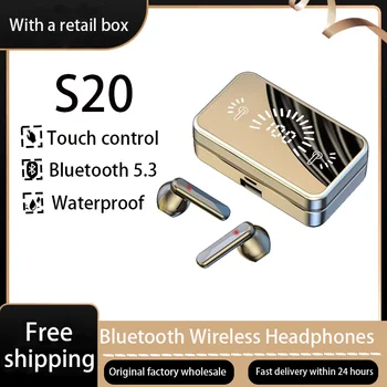 Беспроводные Bluetooth-наушники S20 TWS, наушники с шумоподавлением, наушники с сенсорным управлением, стерео Спортивные водонепроницаемые гарнитуры с микрофоном