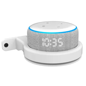 2шт Мини-розетка Настенный кронштейн Держатель для Echo Dot Smart Управление шнуром динамика Вешалка для хранения (белая)