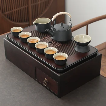 Полный чайный сервиз Китайская чашка Керамический Чайный сервиз для церемонии кунг-фу Портативный Поднос Традиционная посуда для напитков Tazas De Te WSW35XP
