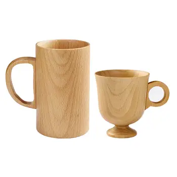 Чашка для чая, чашка для воды, Гладкая кофейная чашка, Винтажная кружка для сока, Кружка из цельного дерева