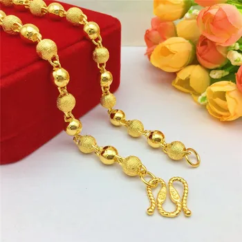 Роскошное ожерелье из 18-каратного золота для мужчин и женщин Ожерелье из толстого желтого золота для свадьбы, помолвки, юбилея, Бусы, цепочки, ювелирные изделия, подарки