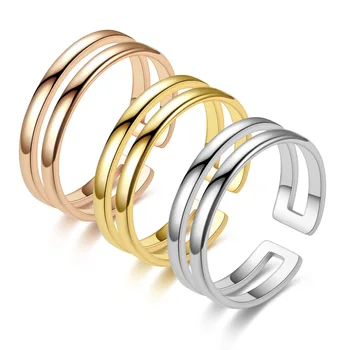 Модное кольцо из титановой стали оптом с простым открывающимся кольцом