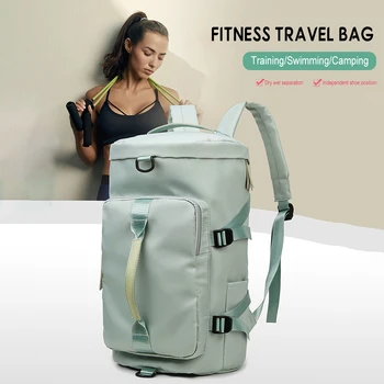 Модная дорожная сумка для фитнеса в форме ведра, портативный прочный рюкзак для короткой поездки для кемпинга, пеших прогулок