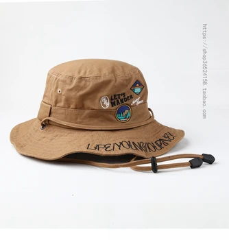 Альпийская кепка с вышивкой, мужская кепка для кемпинга, пеших прогулок, Солнцезащитная шляпа Рыбака, женская широкополая шляпа